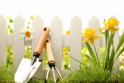 Hard landscaping materials used in a Leamouth garden