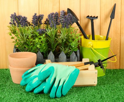 Sorting recyclable garden materials and reusable items